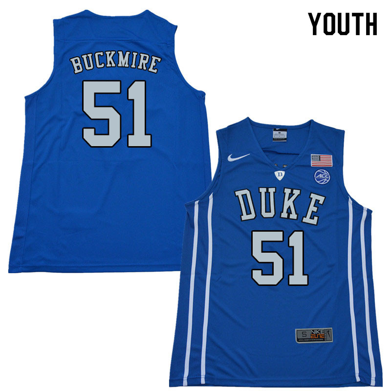 2018 Youth #51 Mike Buckmire Duke Blue Devils College Basketball Jerseys Sale-Blue